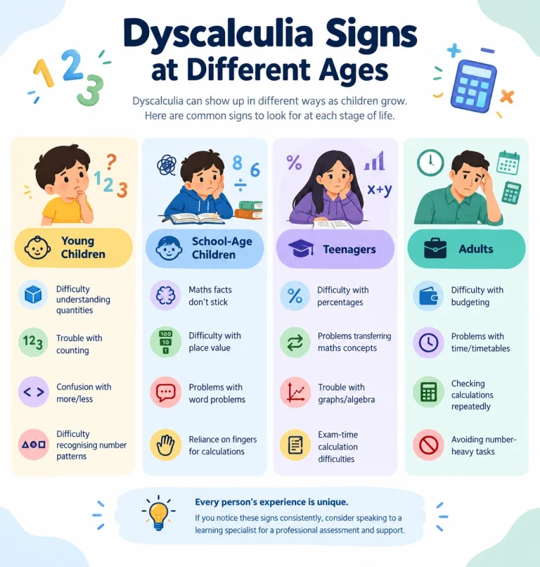 dyscalculia signs at different ages